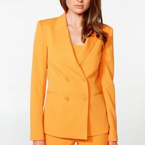 Bardot || Parisienne Blazer Double Breasted Tangerine Orange US 6